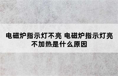 电磁炉指示灯不亮 电磁炉指示灯亮不加热是什么原因